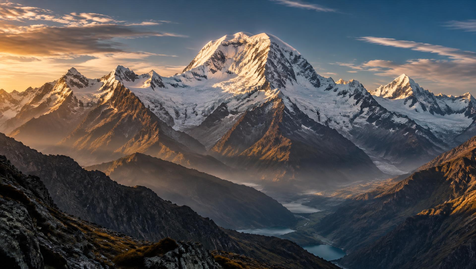 El Huascarán y la Cordillera Blanca en los Andes peruanos